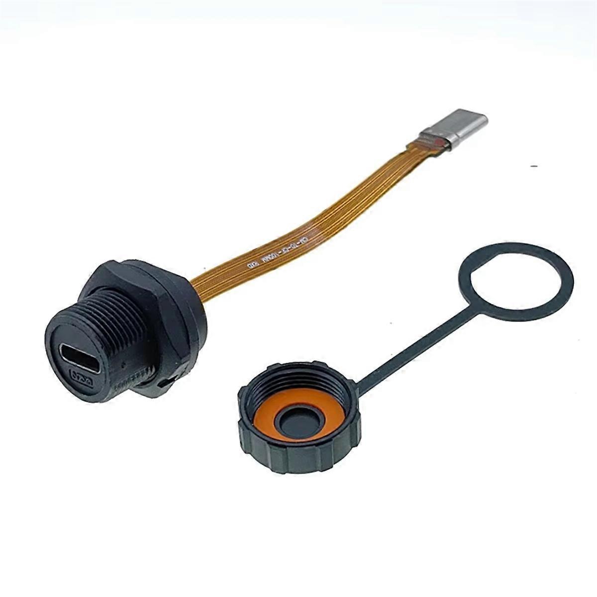 Waterproof IP67 IP68 Type C Female to Male PFC Flat Cable 3.1 Threaded Type Type-C 3.1