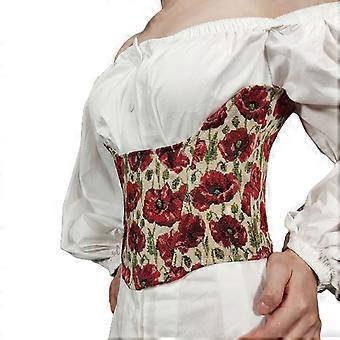 Oil Painting Bustier Corset Waist Cincher Belt For Women Shapewear Shaping Girdles Retro Waistband Elastic Belt  XS