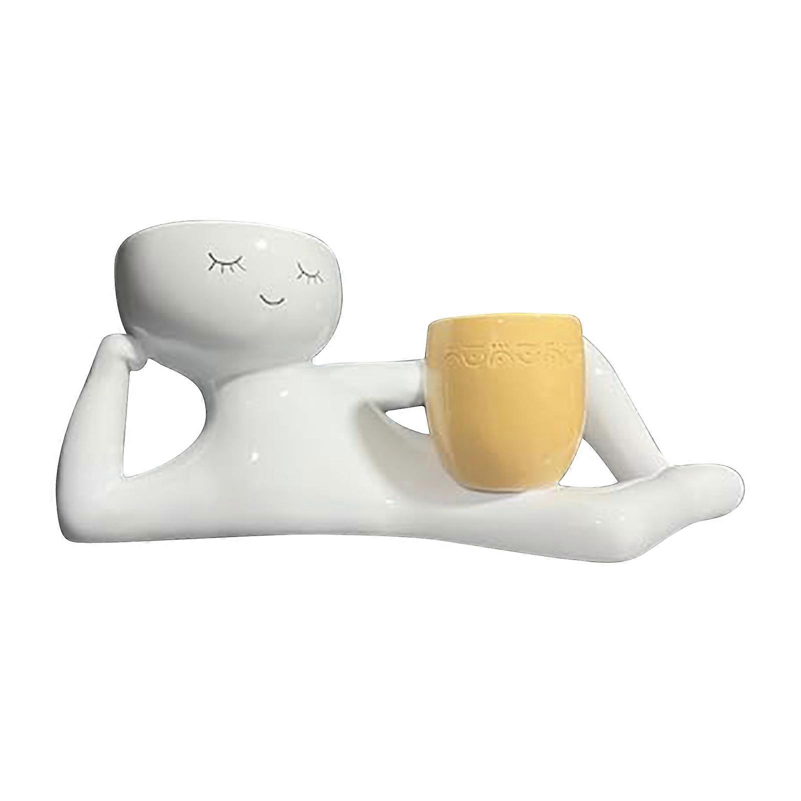 Lying Man Flowerpot Efficient Drainage for Small Decorative Houseplants