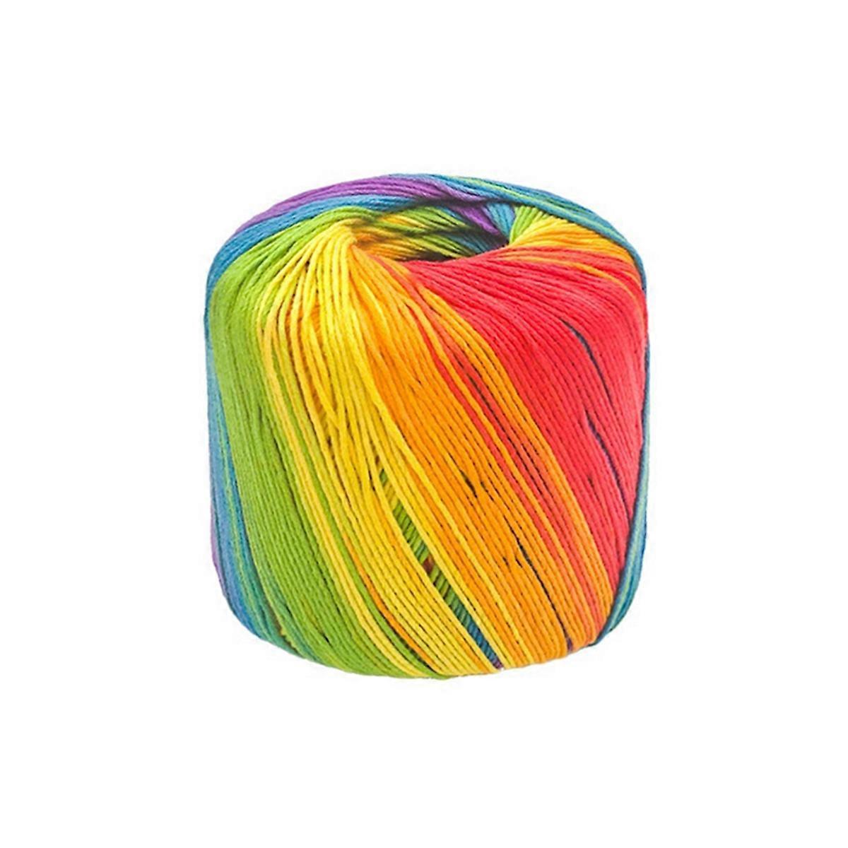 40G/Ball Colorful Lace Cotton Yarn Segmental Dyeing Gradient Yarn A