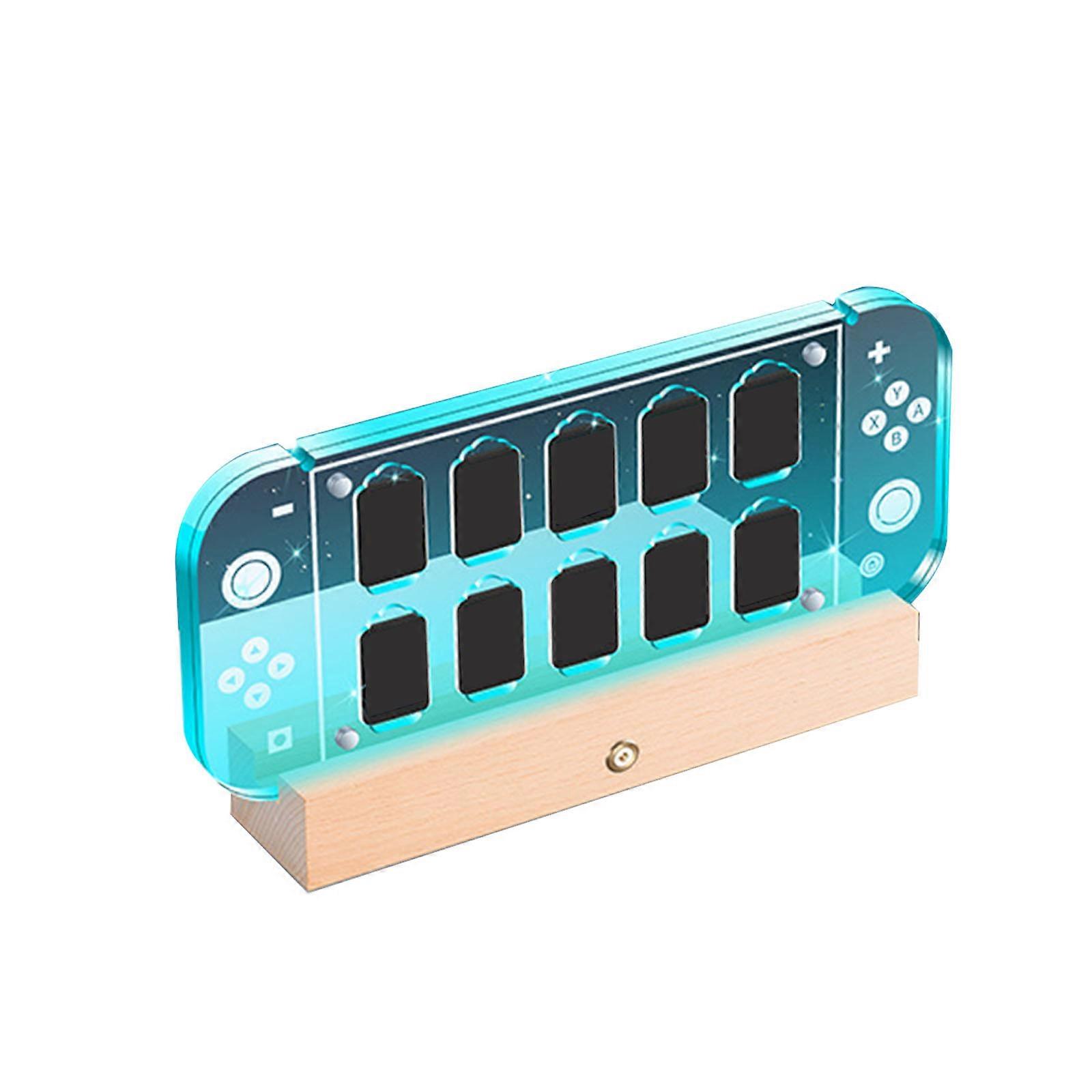 Wooden-Luminous Base Acrylic Transparent-Magnetic Card Box Case NS-Game Storage Organizer-Accessory for Switch-Oled/Lite