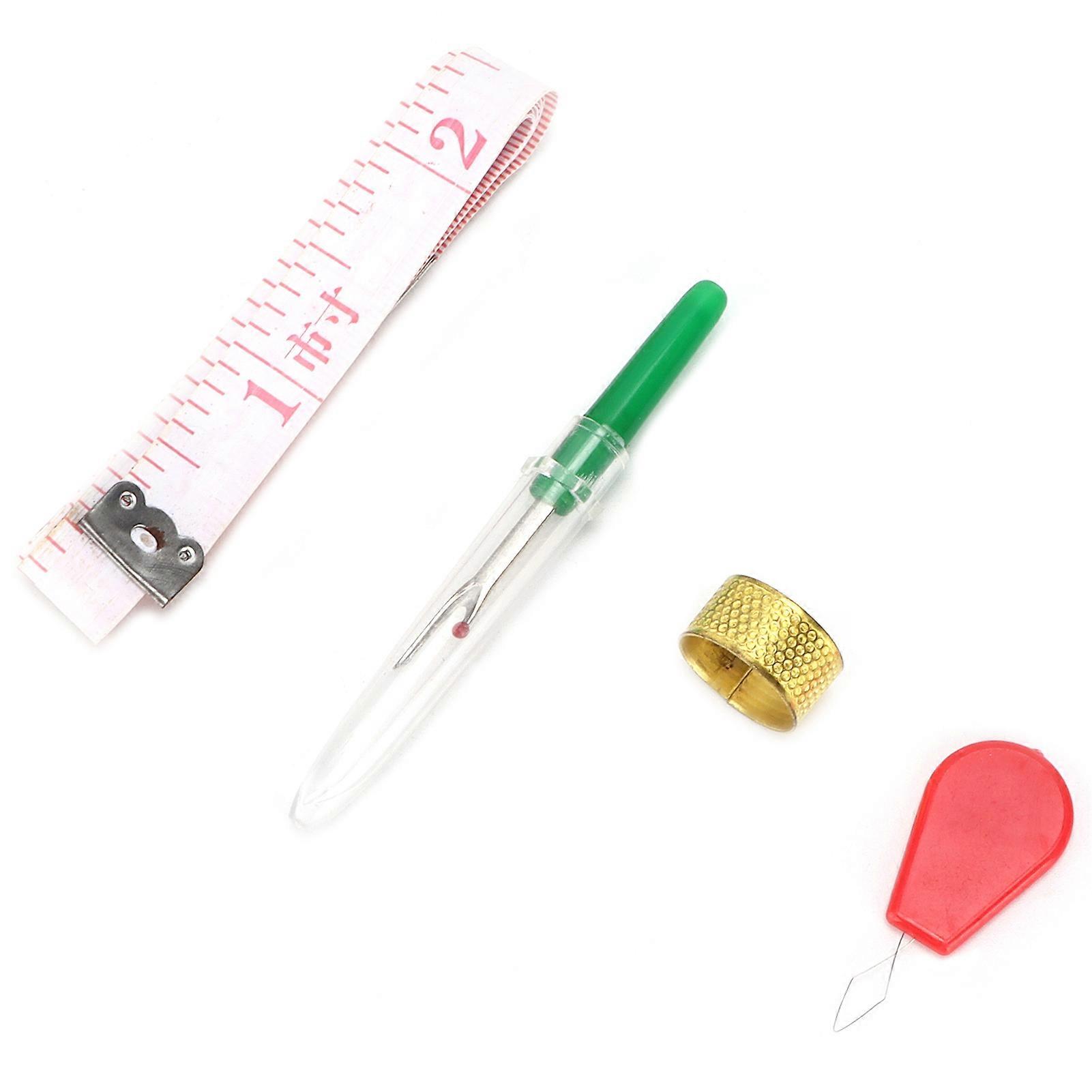 4pcs Seam Ripper Kit with Thimble & Soft Ruler for Sewing