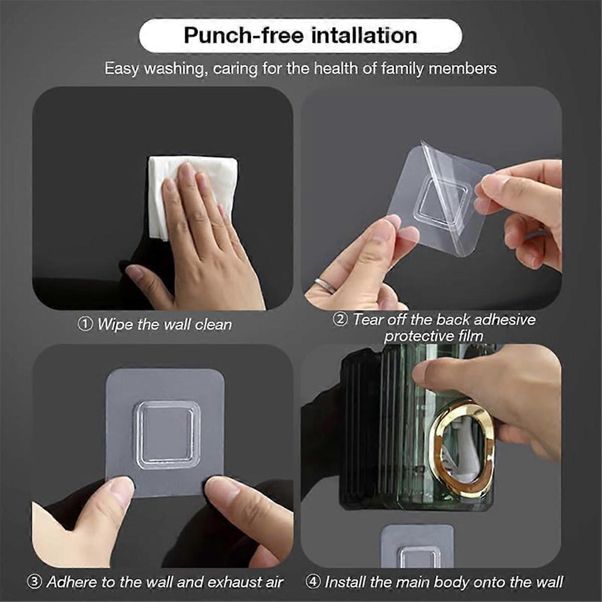 2Pcs Toothpaste Squeezer- Toothpaste Dispenser Wall Mounted,-A