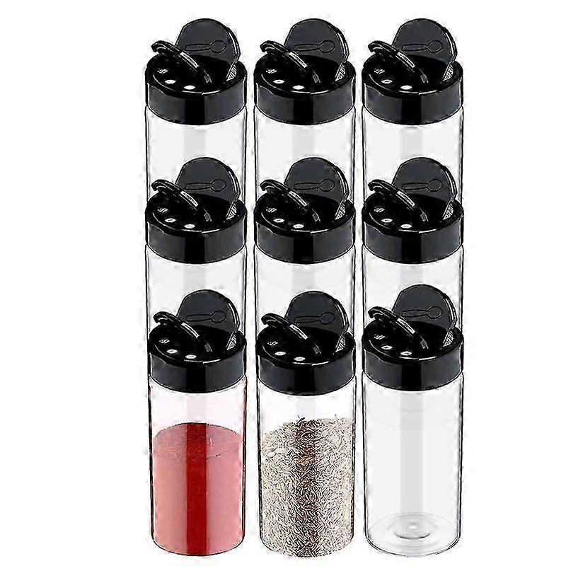 JT198 SMTX Clear Plastic Spice Jar with Shaker Lids for Storing Spice Powders in Kitchen