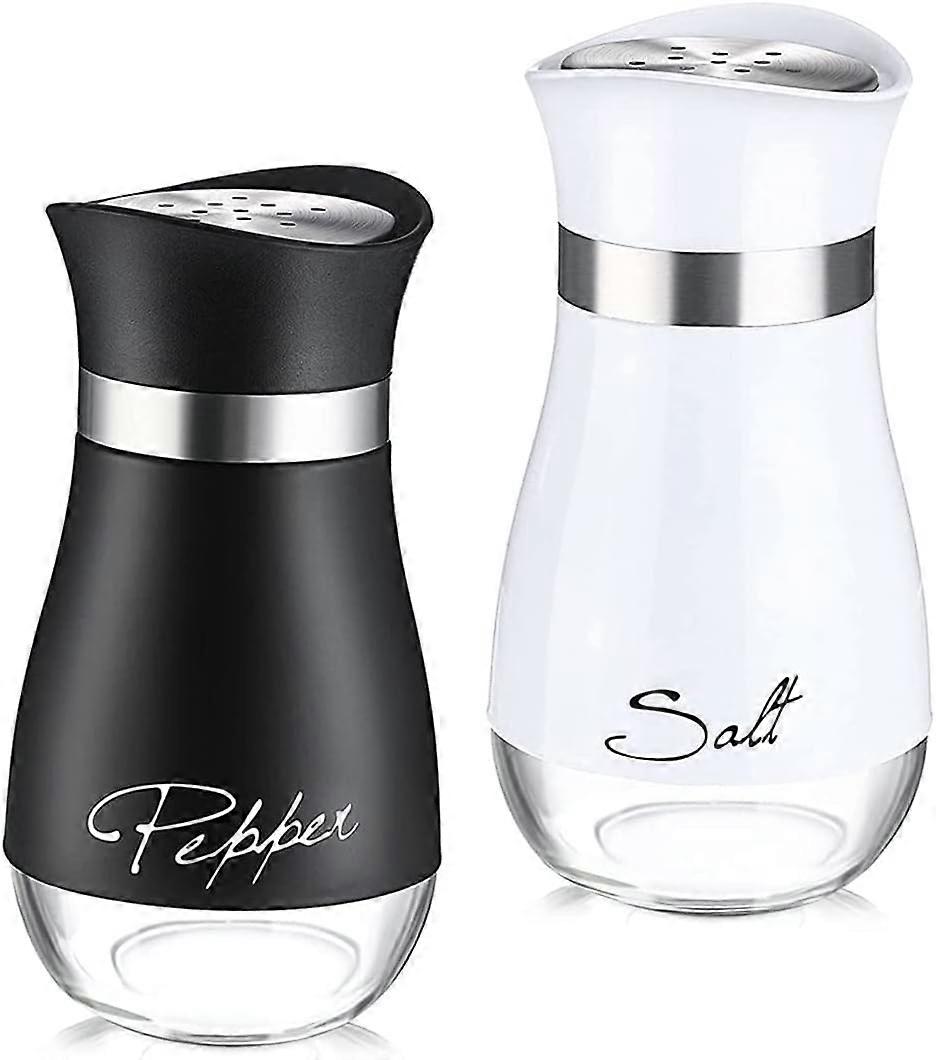 Elegant Salt and Pepper Shaker Set, Modern Easy to Use Seasoning Boxes with Thickened Bottle Bottom for Compact Table Size, Ideal Kitchen Present for