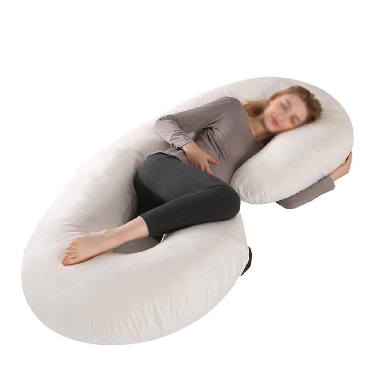 Pregnancy Pillows C-Shape Full Body Pillow for Maternity Support with Soft Velour Cover, Ergonomic Design for Comfort