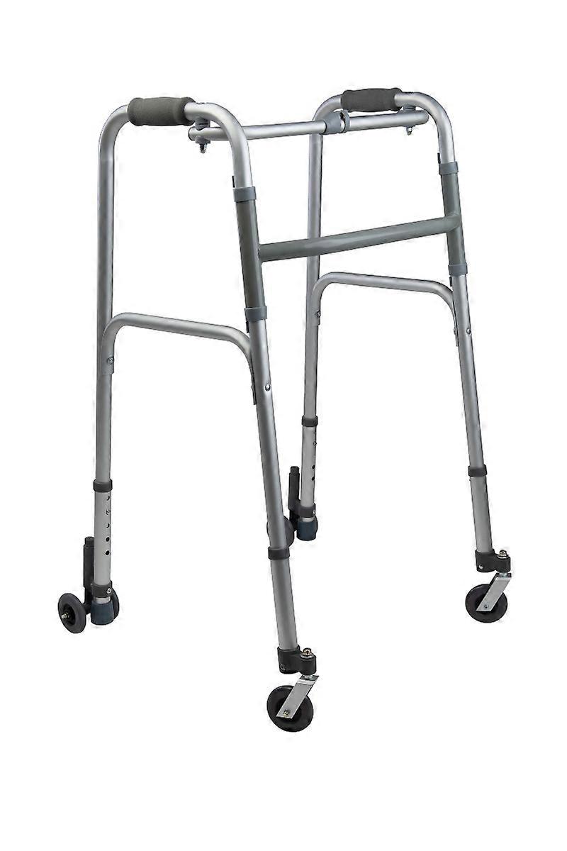 Foldable rollator 4 wheels in adjustable aluminum