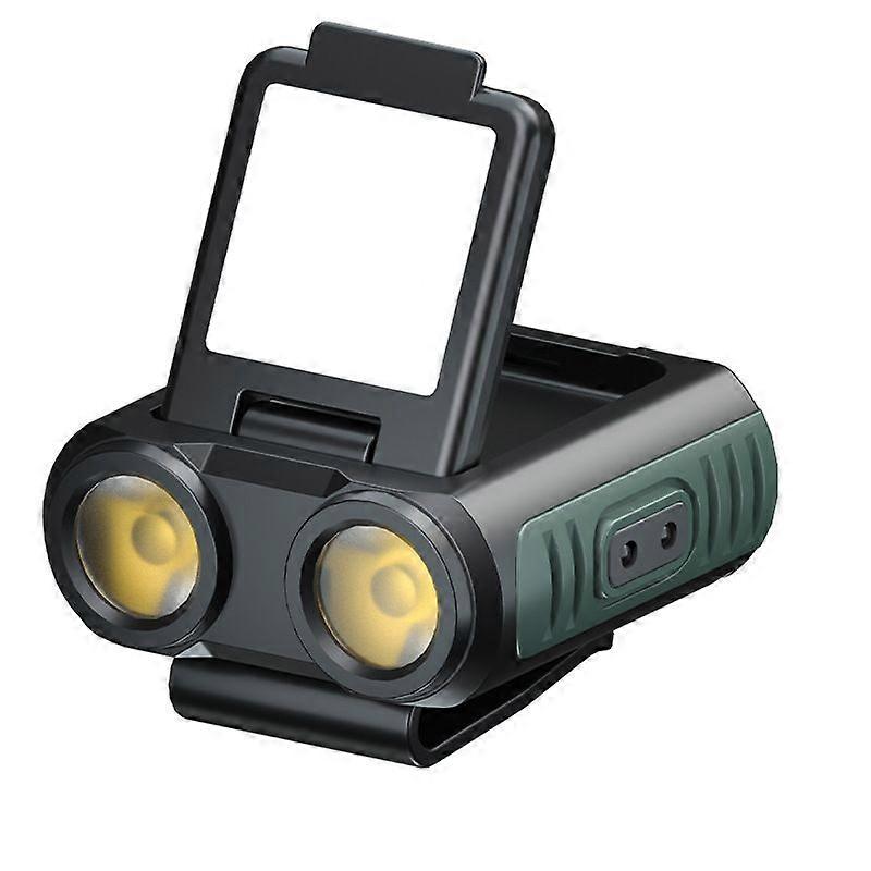 Strong light super bright Type-C rechargeable multi-functional head-mounted emergency sensor cap clip light