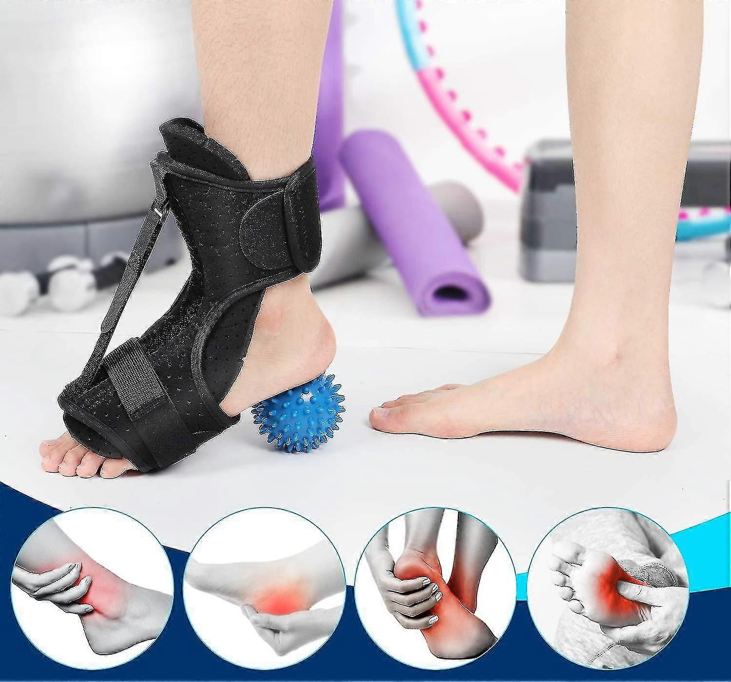 Plantar Fasciitis Night Splint Adjustable Plantar Fasciitis Relief Bracket (black)