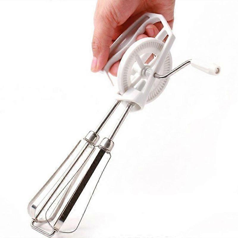 Rotary Manual Hand Whisk Egg Beater Mixer Blender Stainless Steel