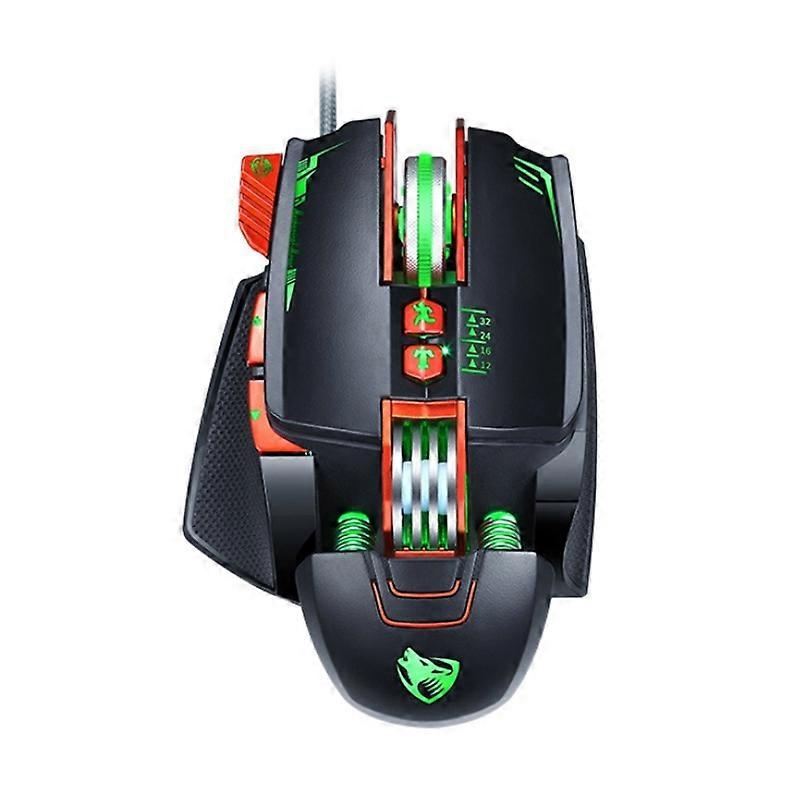 T-WOLF V9 8 Keys 3200 DPI Gaming Macro Definition Mechanical Wired Mouse