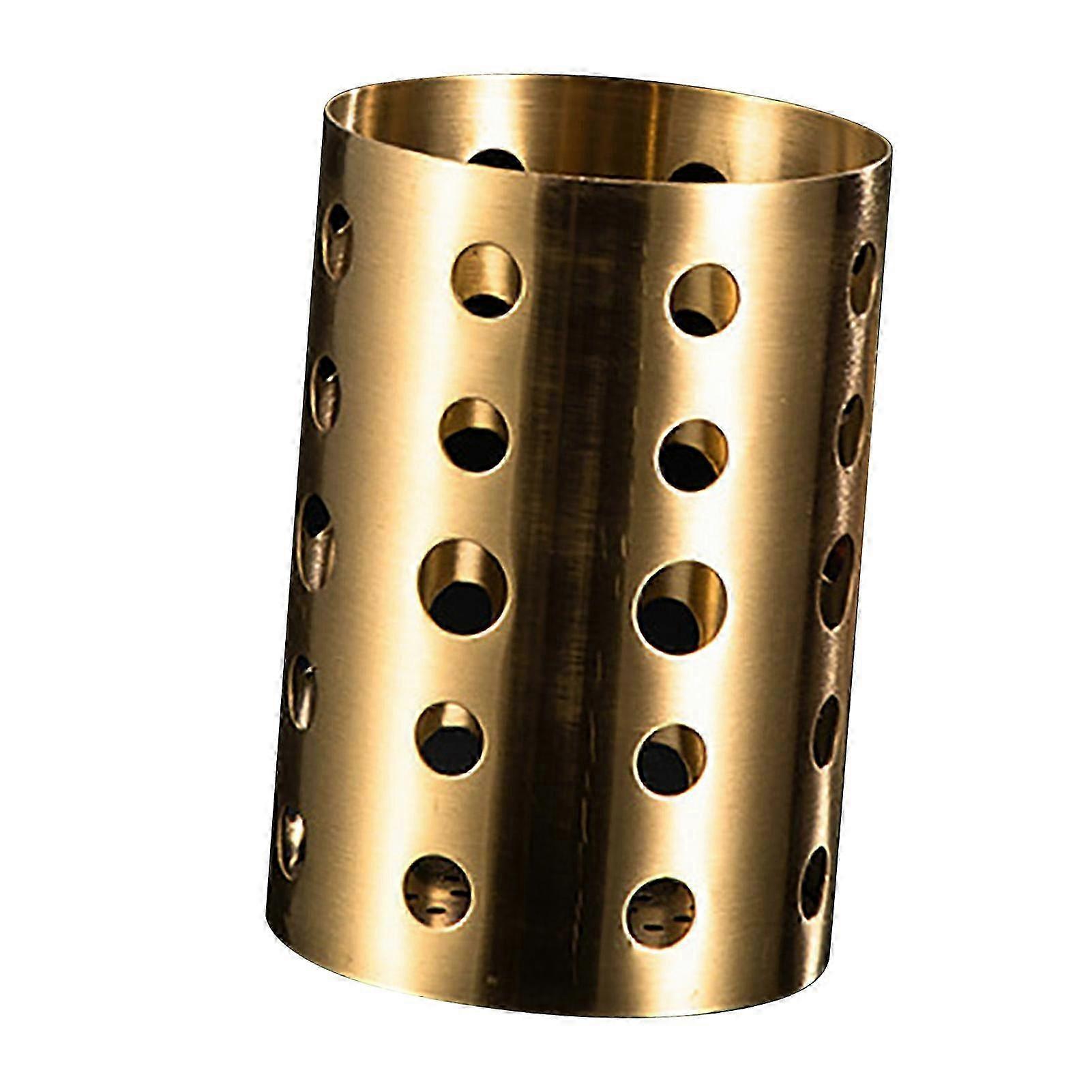 Metal Utensil Crock for Chopsticks Scissors Spoons with Drainage