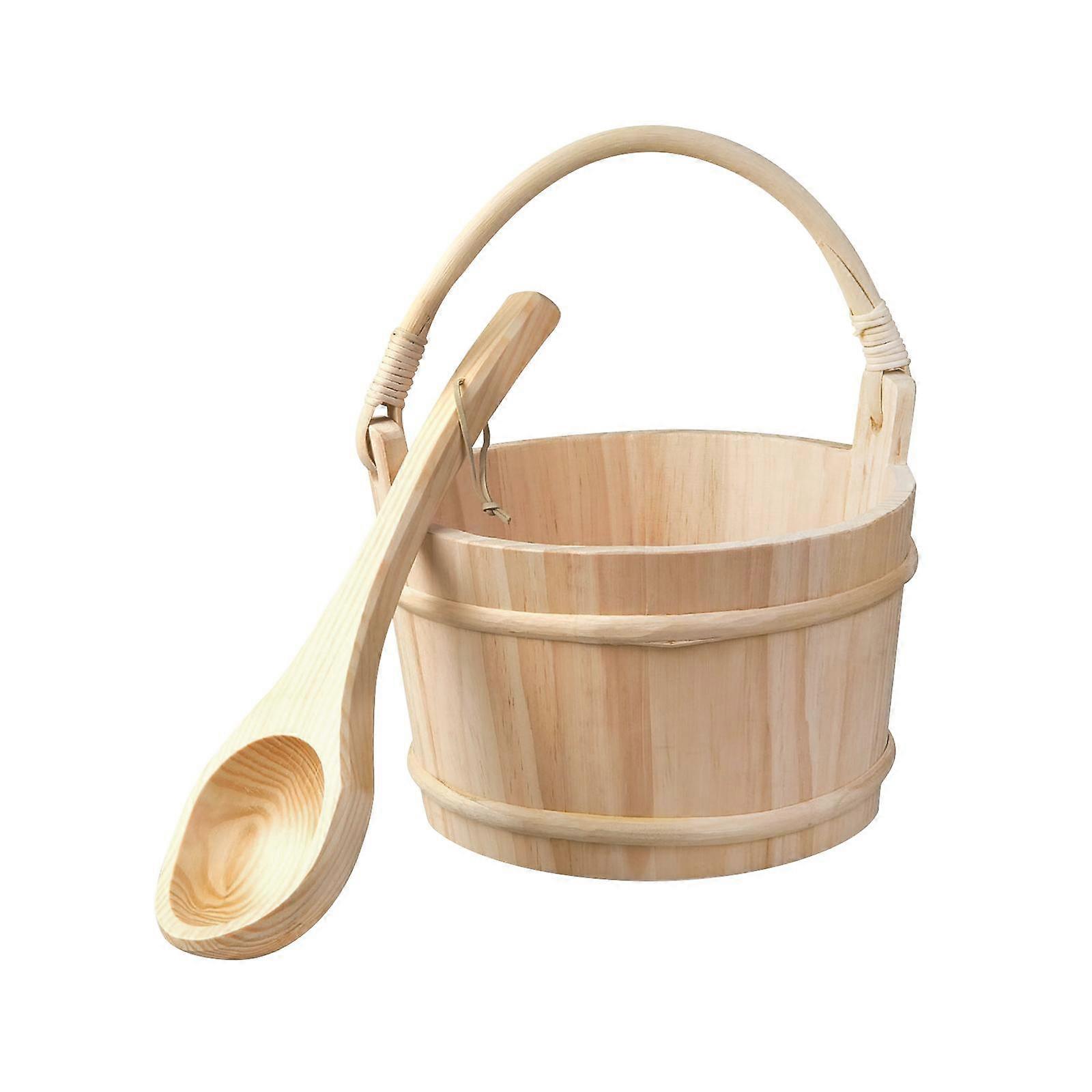 Sauna Barrel and Ladle SPA Accessory Barrel Tub Foot Scoop for SPA Bath Home