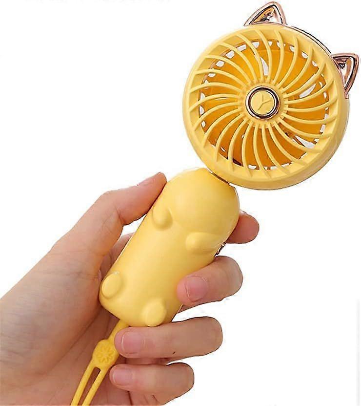 Portable Handheld Fan, Mini Hand Held Fan with Rechargeable Battery and 3 Speeds, Cute Personal Small Electric Fans Foldable Desk Desktop Fans for Hom