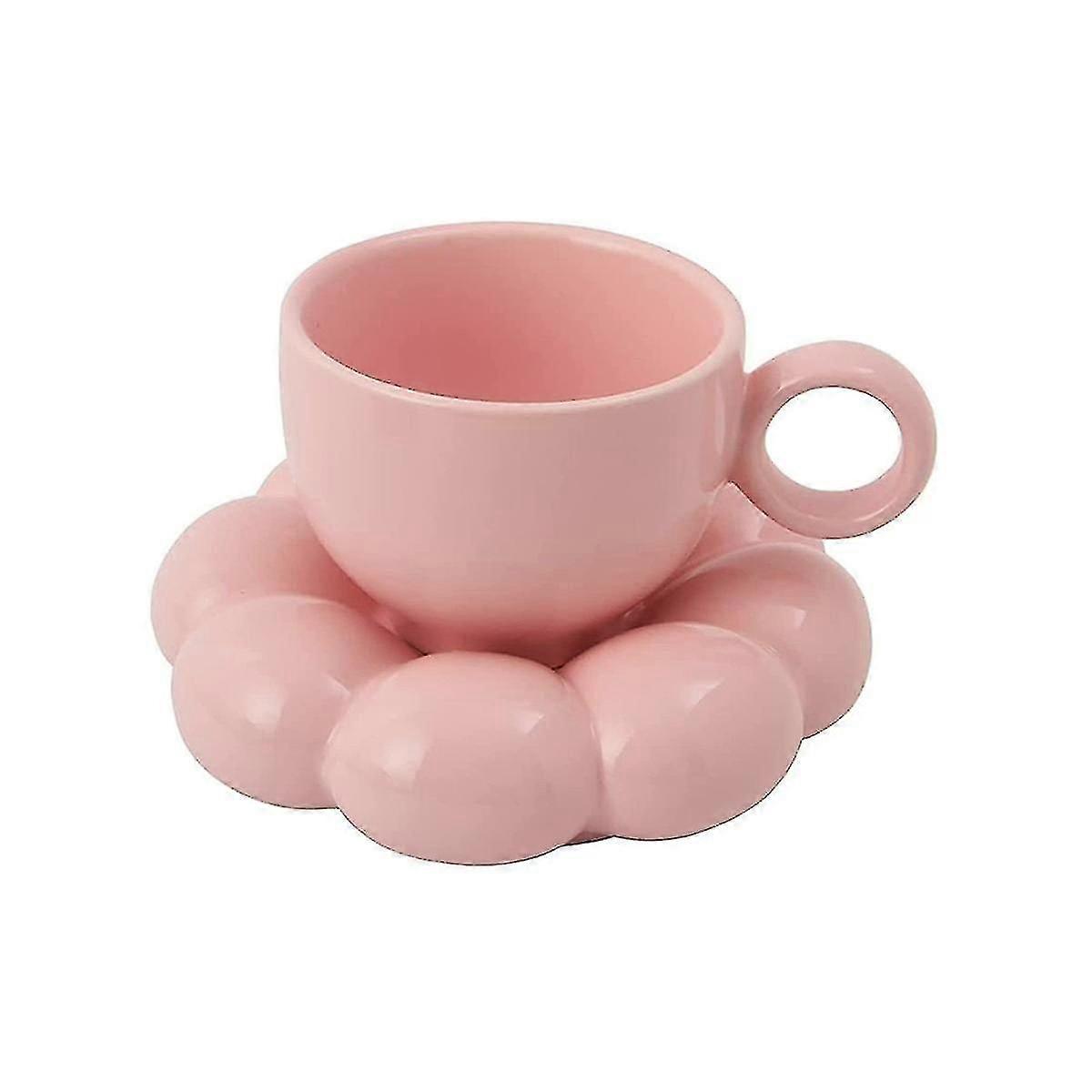 4color/Flower Coffee Cup & Saucer Set Cute Mug & Saucer Set Ceramic Coffee Cup With Sunflower Saucer Latte
