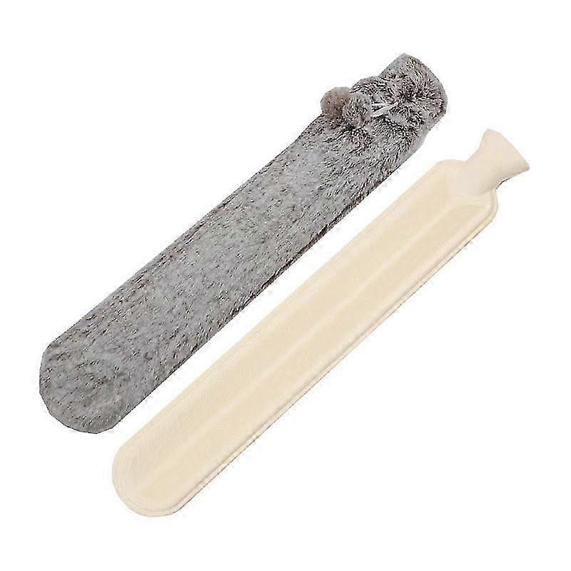 Sacs d’eau chaude en caoutchouc remplis d’eau de 2 L, spécifications : Marron Faded White Long-strip Multifonctionnel