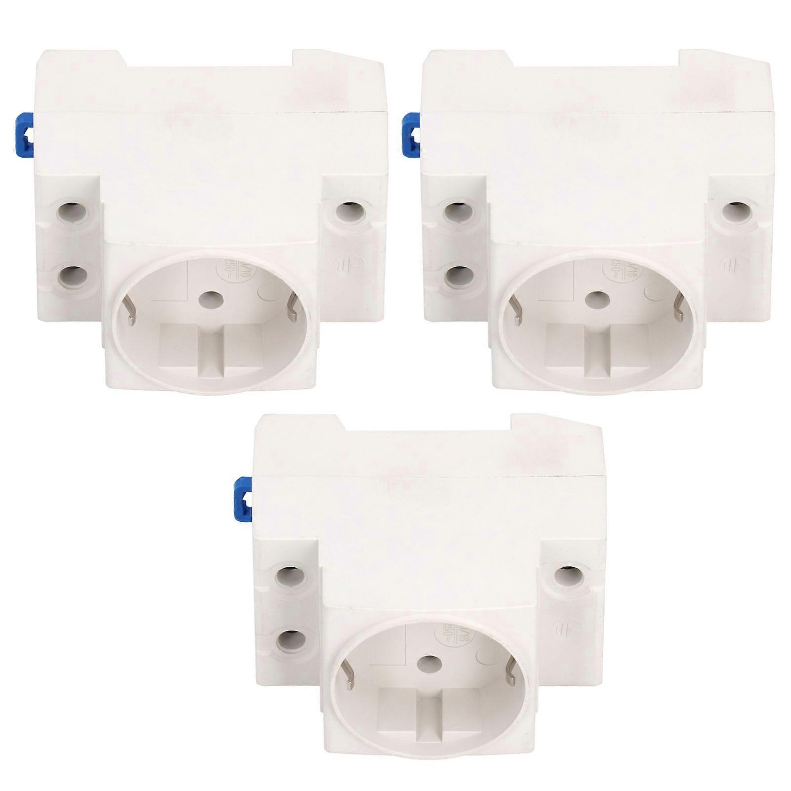 3Pcs Power Socket Rail Adapter Electrical Outlet Industrial Connector 10-16A