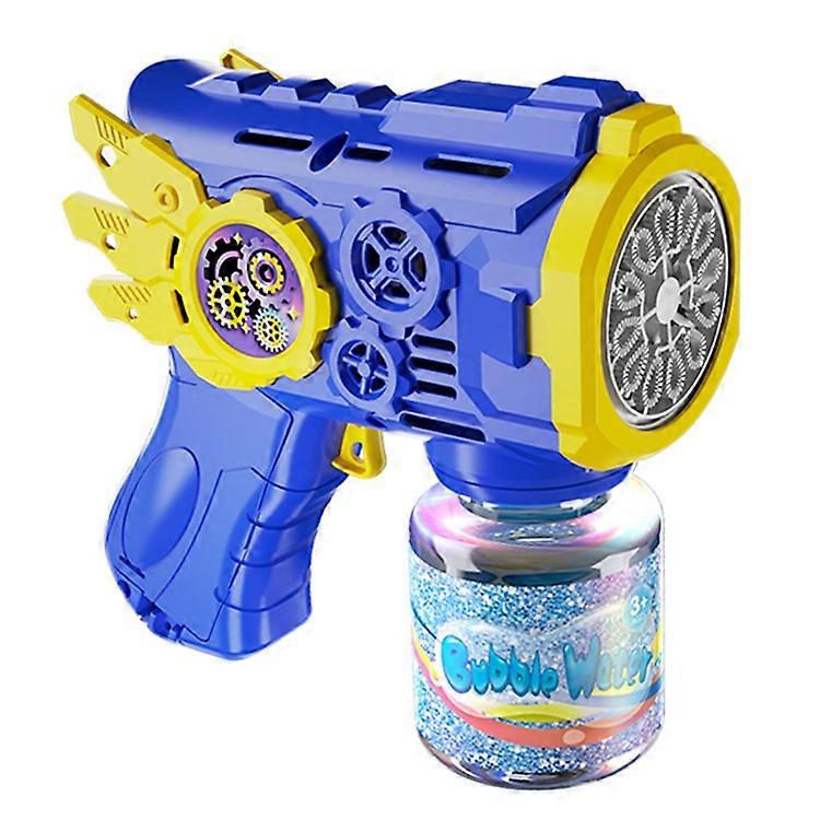 Bubble Gun Machine with 1 Bottle Refill Solution for Kids Automatic Light Up Bubble Blower Outdoor Play Gift