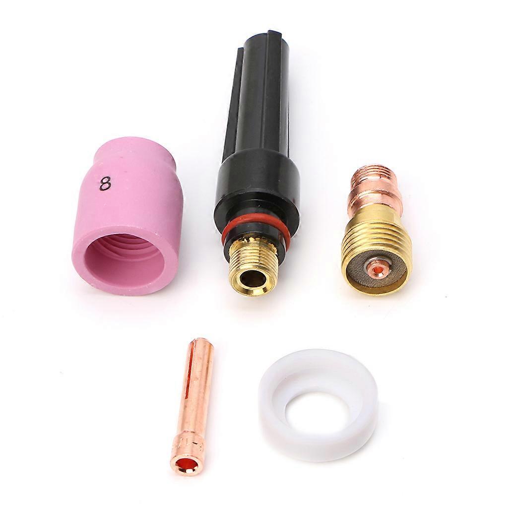 5PCS Tig Welding Torch Stubby Cup Gas Collet Body Lens Kit Multicolor
