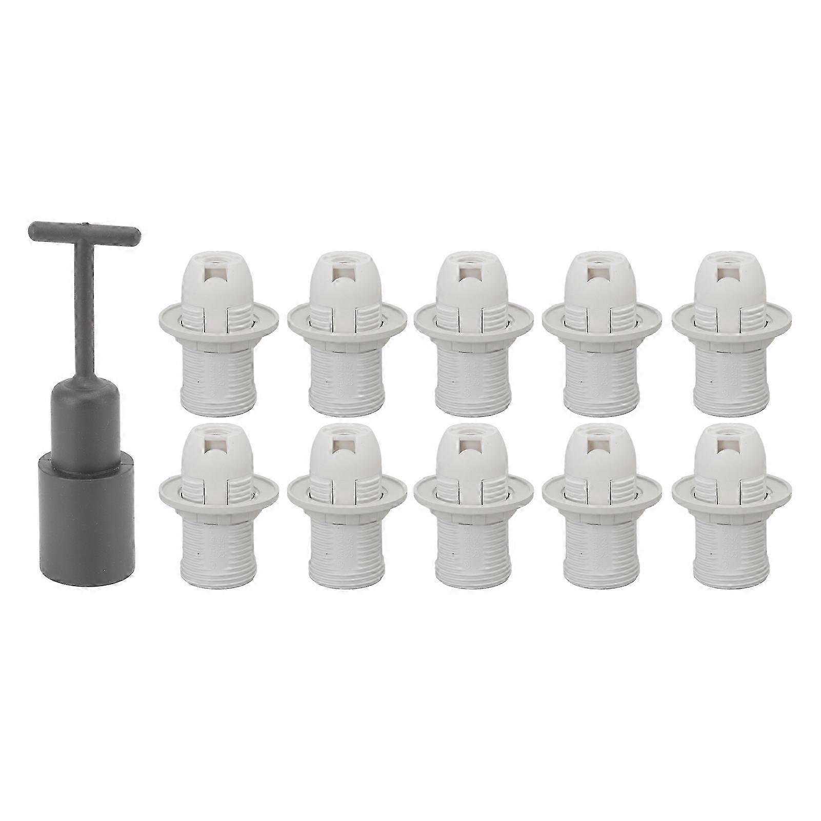 10PCS E14 Lamp Holder ABS with Sleeve High Temp Resistant Light Socket Base