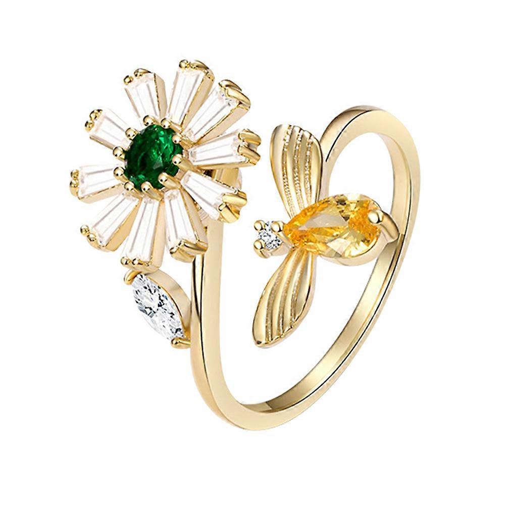 Fashionable Blossom Ring with Delicate Rotating Mechanism