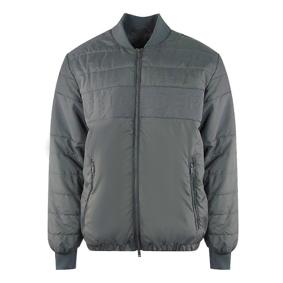 Ice Iceberg Plain Padded Grey Bomber Jacket