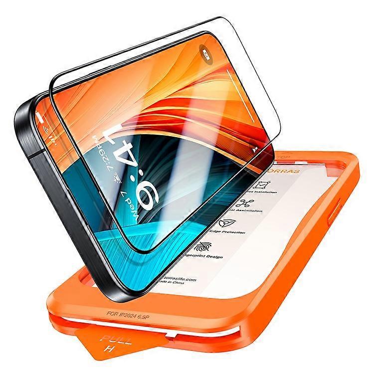 TORRAS Glassgo Compatible For iPhone 15 Pro Max Screen Protector Tempered Glass HD Film with Automatic Dust Removal Tool