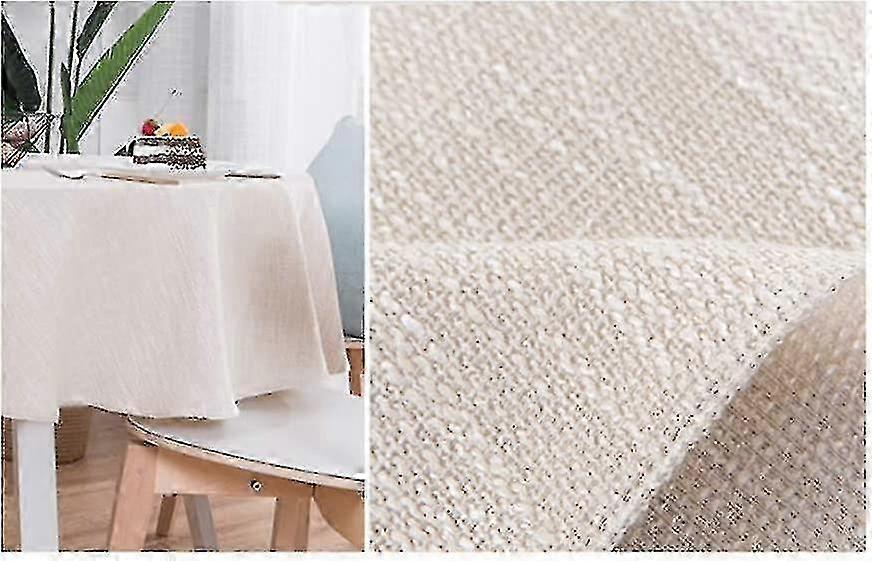 Cotton And Linen Tablecloth, Ideal Nordic Style Round Table Cover Suitable for Restaurants in Your Home