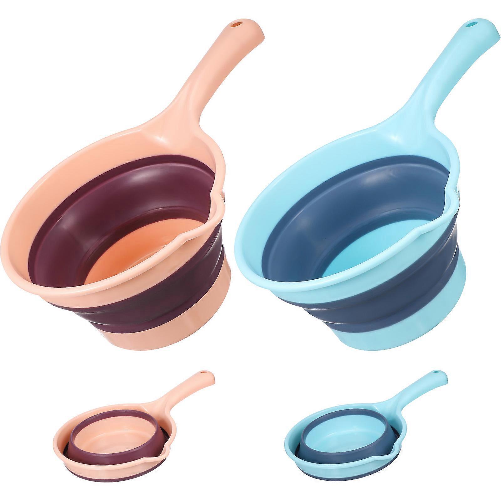 Practical Kitchen Ladle, Foldable Plastic for Vegetable and Fruit Washing
