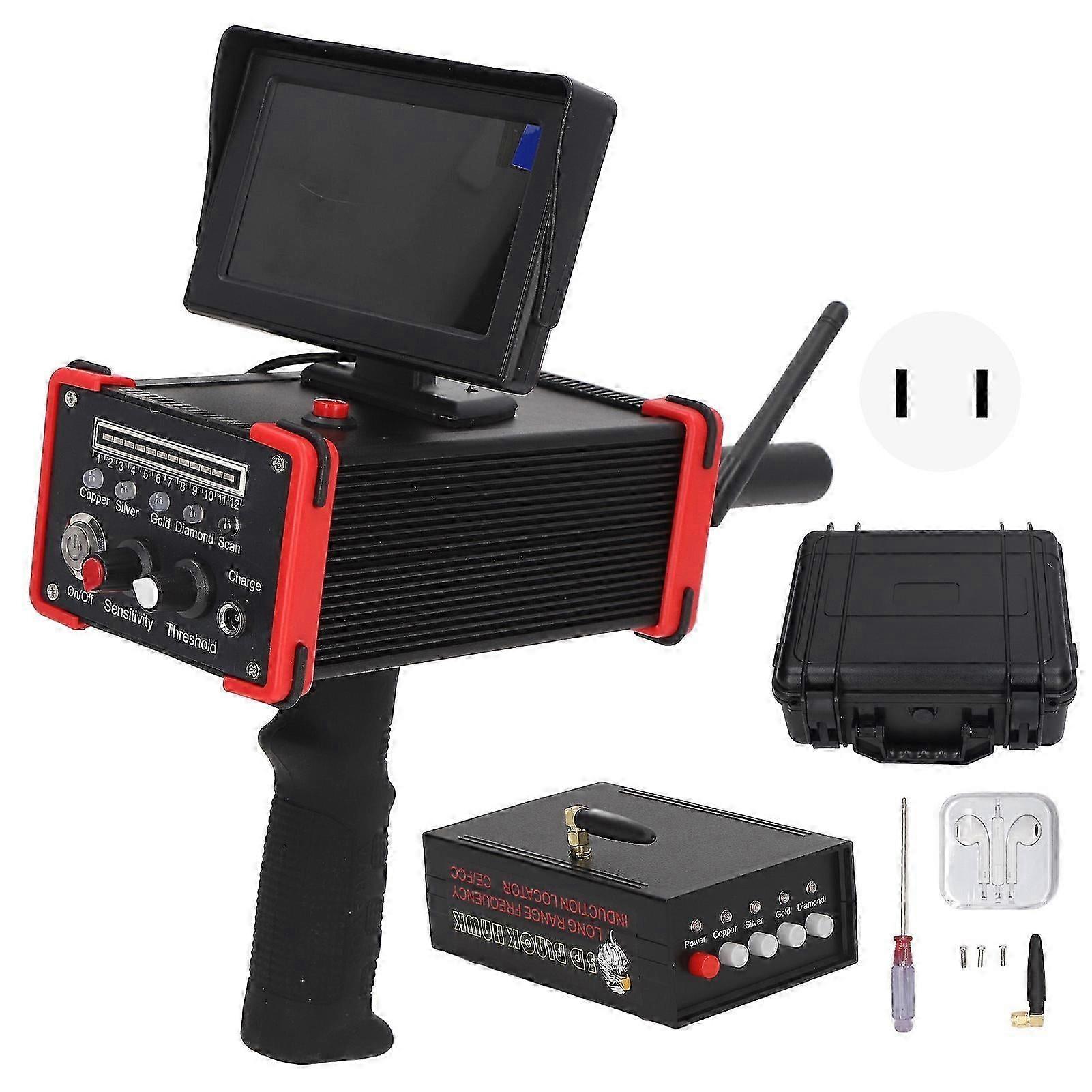 Long Range Metal Gold Silver Detector Finder High Sensitivity Treasure Hunting Detector Ac100240v Us Plug
