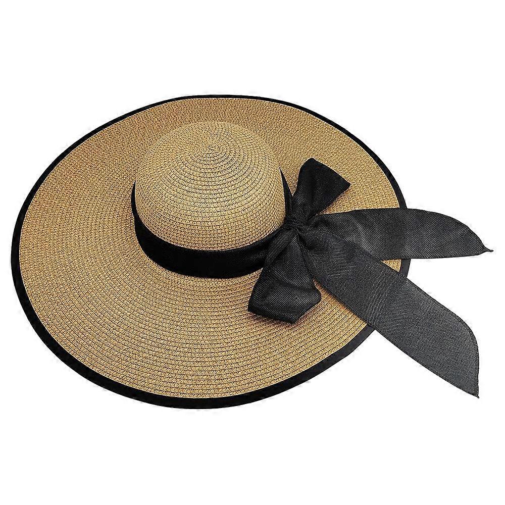 Women's Wide Brim Sun Protection Straw Hat,Folable Floppy Hat,Summer Beach Cap Ref: 7006