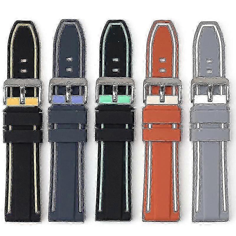 22mm Silicone Strap with Tool for Certain Brand Two-color Style Suitable for Swatch Fifty Fathoms