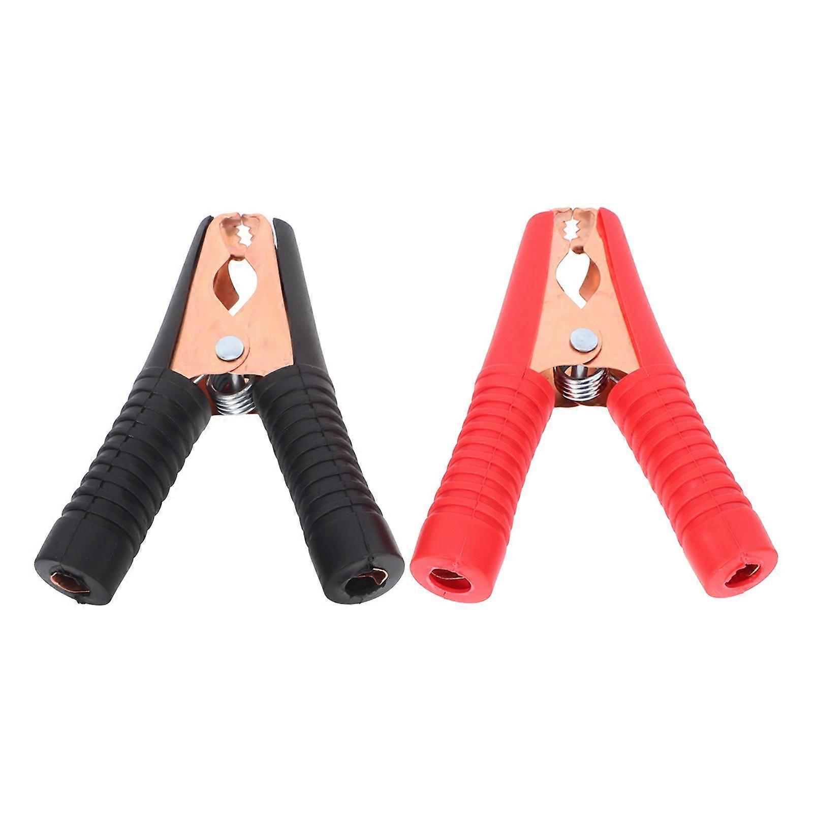 2Pcs Car Storage Battery Terminals Accumulator Crocdile Clip Cigarette Lighter Power Socket Adapter (Black+Red)