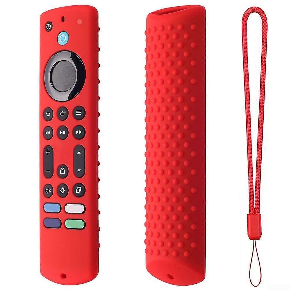 Silicone protective cover for Fire TV remote control, shockproof and lightweight, Red