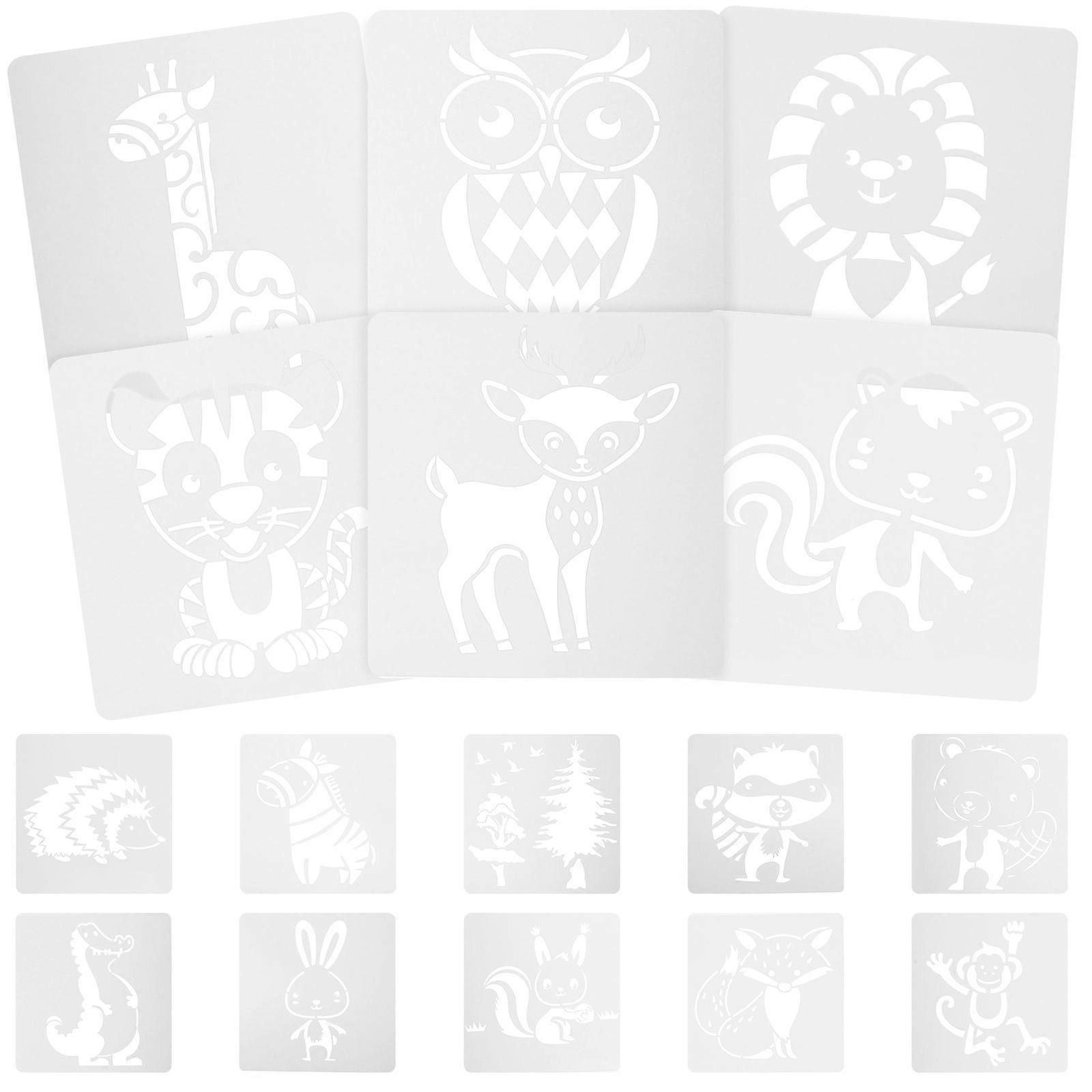 16kpl Maalaus Kaavaimet Eläimet Piirustus Kaavaimet Maalaus Eläimet Muotti Lapset Käsityö Stensiilit