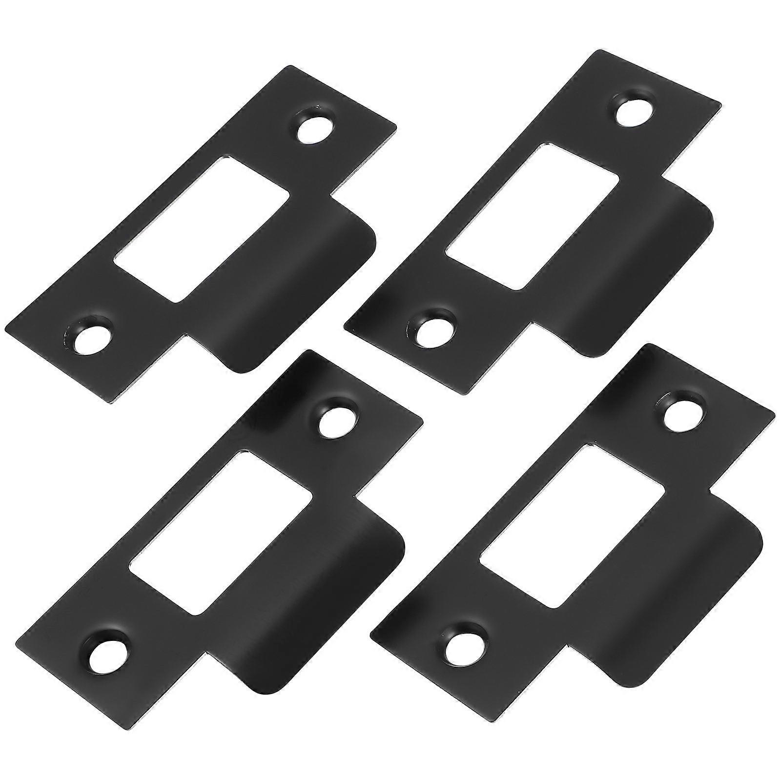 Security Door Brace Door Hole Filler Plate Home .00X4.00X0.80CM Black 4Pcs