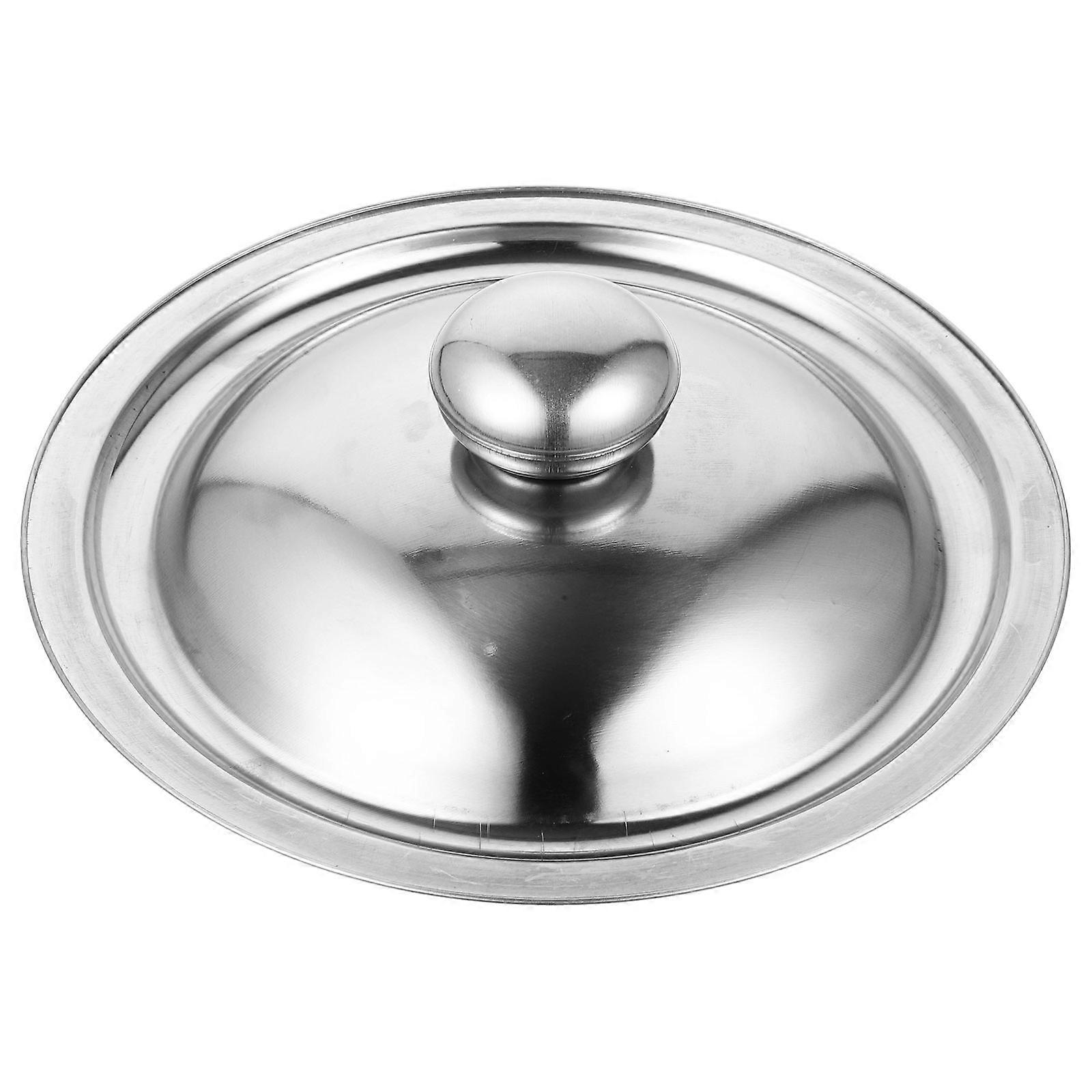 Universal Frying Pan Lid Container Cover Small Pan Lid Easy to Clean Silver 17.5x17.5x3.5cm 1Pack