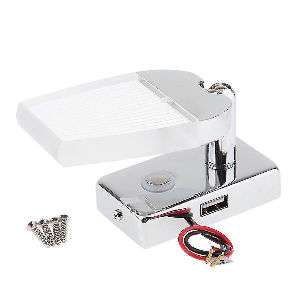 LED Reading Light Touch Control Dimmable Marine Boat RV USB Port Adjustable