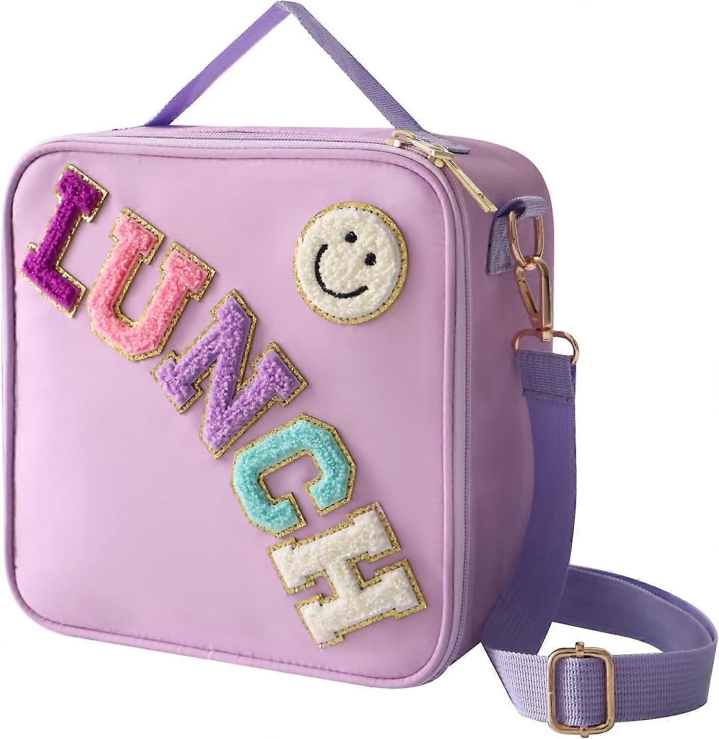 borsa per il pranzo isolata con tracolla regolabile - viola chiaro