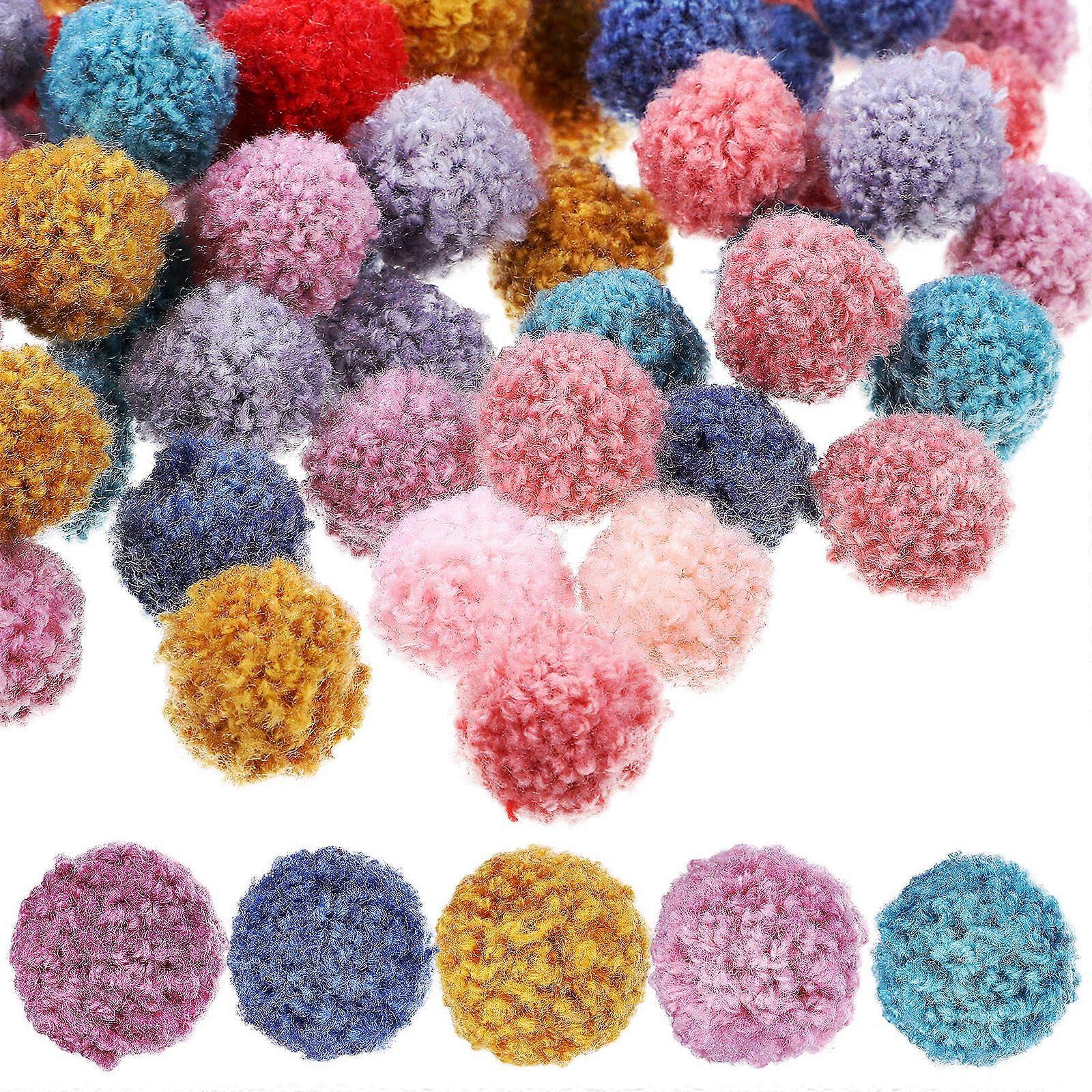 Pompom Animal Craft Pom Poms Balls Fluffy Plush Accessories for DIY Creative Crafts Assorted Color 0.79Inch Round 200Pcs