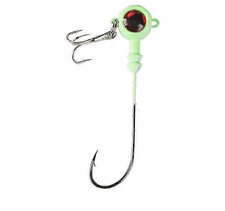 25 pcs Luminous Jig Head Fishing Hooks with 3D Eyes Treble Hook for Bass Fishing