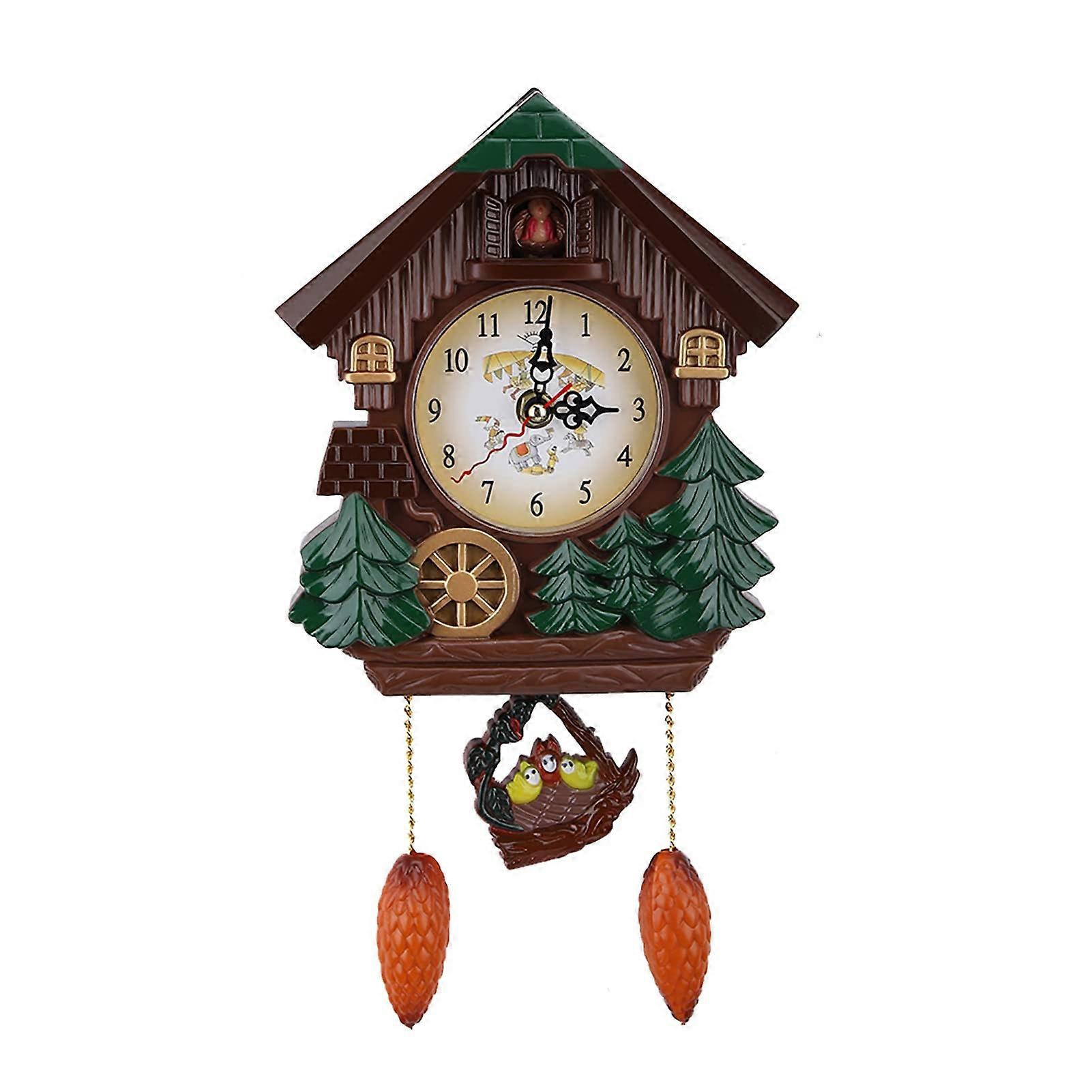 Cuckoo Clock Forest Clock Tree House Wall Clock Art Vintage Decoration for Home