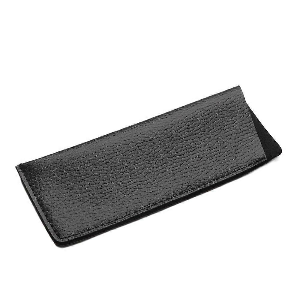 Soft Leather Eyeglasses Case Waterproof And Sturdy Simple Storage Pouch For Reading Glasses Black 16 x 6.5 cm