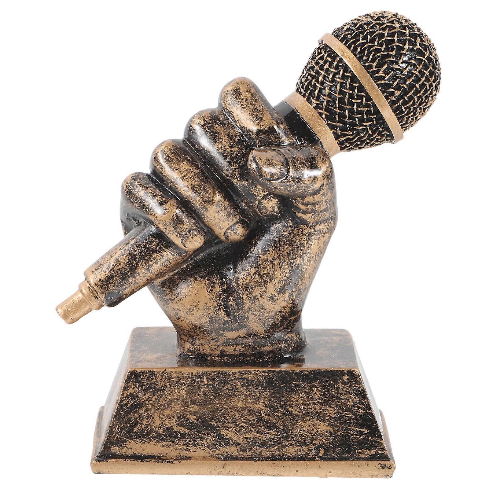 Small Microphone Trophy Award Party Souvenir Singing Competition Trophy 1Pack