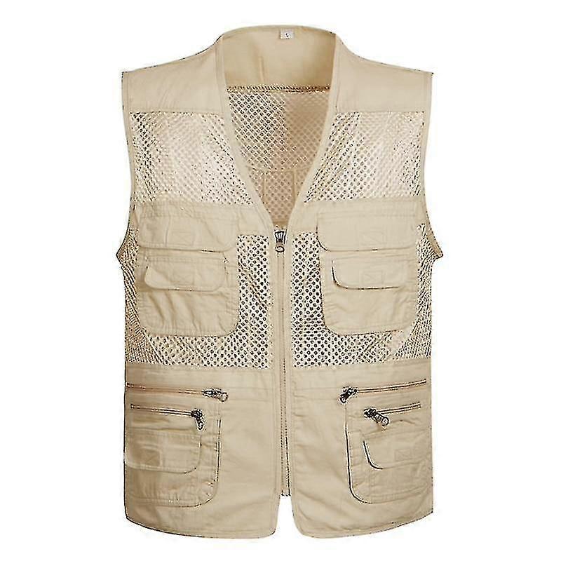 Large Size Mesh Vests for Men with Multiple Pockets, Breathable Fishing Vest
