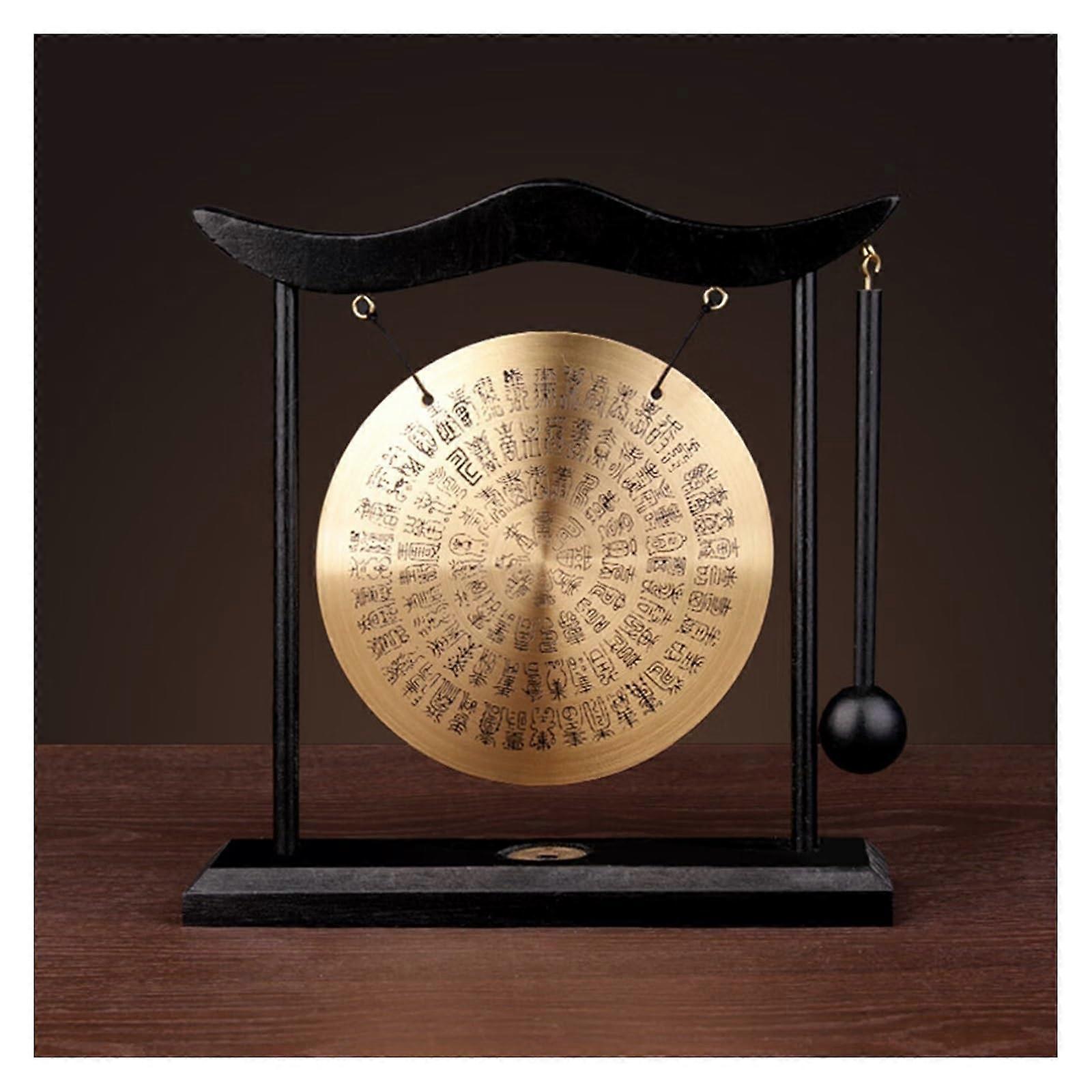 Miniature Musical Instrument Model Small Gong Props Wooden Frame Hanging Gong Desktop Decorations