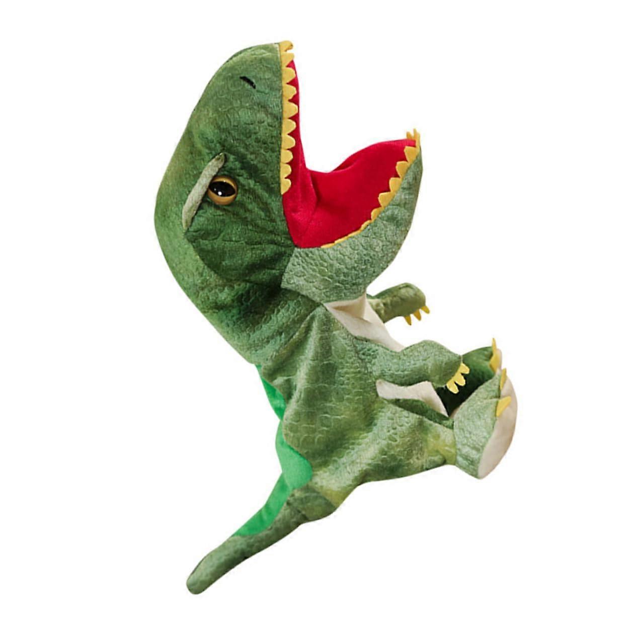 Dinosaur hand puppet, dinosaurhand puppet, hand puppets for plush toy, dinosaur puppets, dinosaur plush toys, plush green, random color.