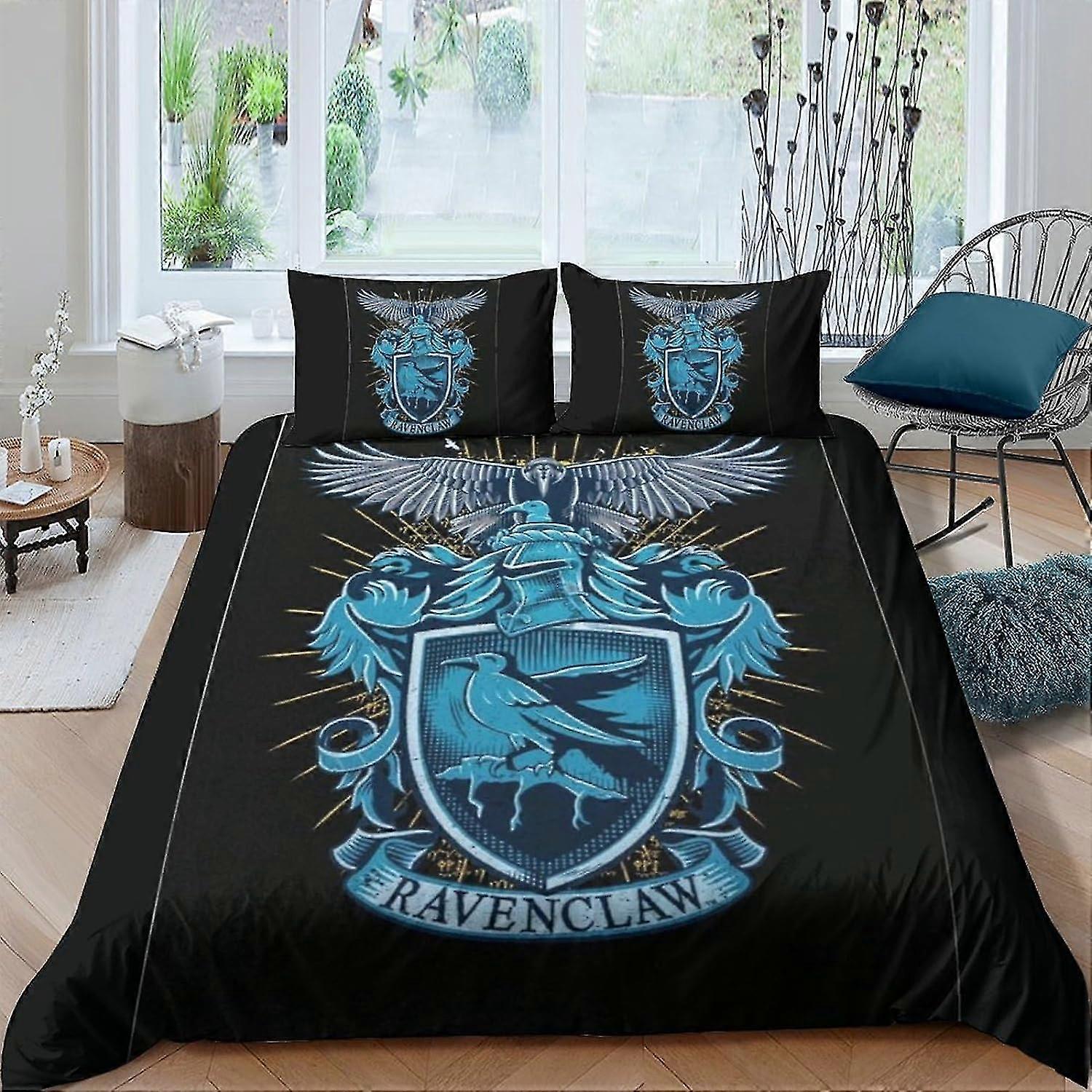 Capa de edredão com fronhas Crachá Padrão Conjunto de cama com fecho de correr Capa de colcha de microfibra macia para determinada marca