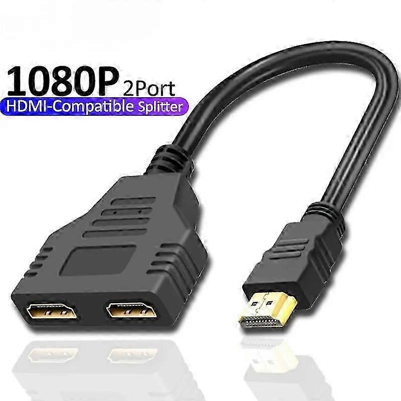HDMI الفاصل 1080P ثنائي المنفذ Y الفاصل 1 في 2 خارج كابل من الذكور إلى الإناث لمحول تلفزيون LCD PS3 متوافق مع HDMI