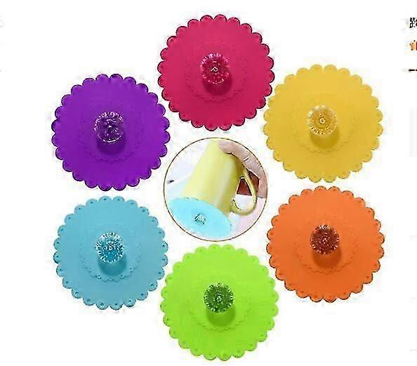 シリコンカップ蓋 8個、食品グレードシリコン製ドリンクガラス蓋カバー、防塵ガラス蓋